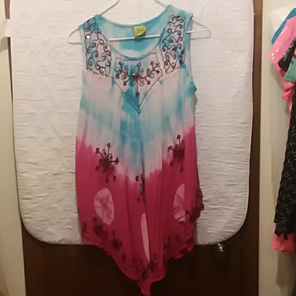 Tie-Dyed swim suit cover by California Woman